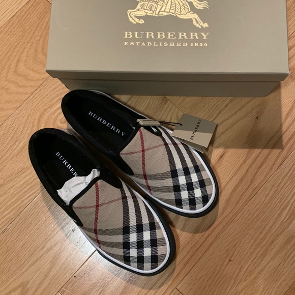 Burberry Vintage Check Cotton Slip-on Sneakers - Picture 2 of 12